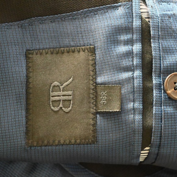 Banana Republic Monogram‎ 36R Black Trabaldo Super 110s 762190 Suit Jacket Coat - Picture 4 of 16